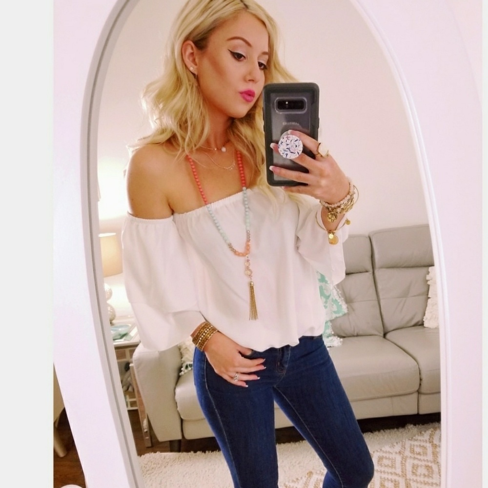 Off The Shoulder White Blouse